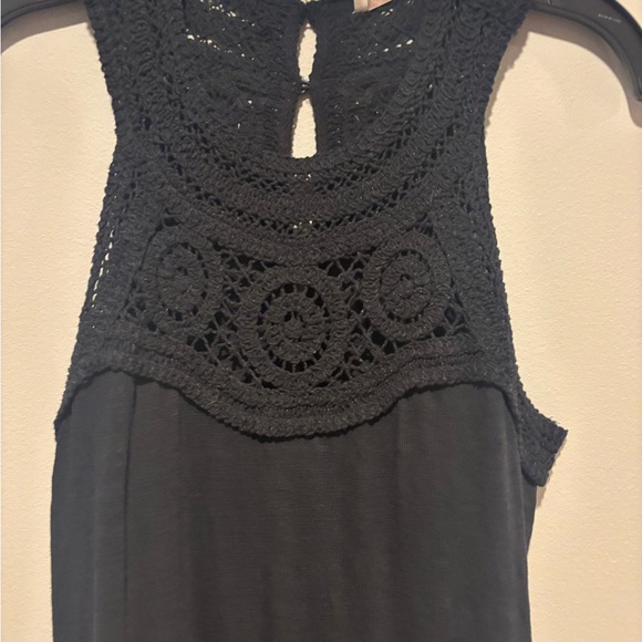 LOFT Black Crochet Long Maxi Dress - Size Small NWOT - Picture 1 of 8